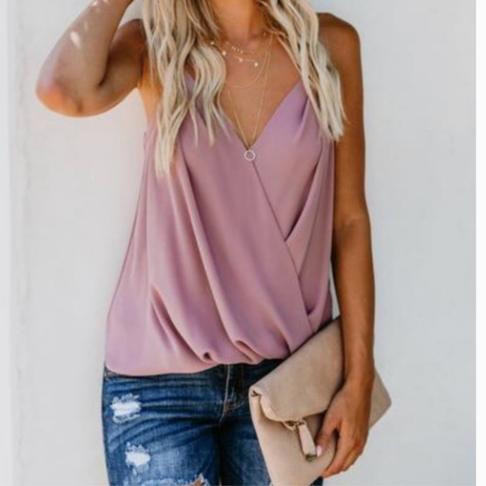 Naked Zebra Mauve Pink Tank Top S